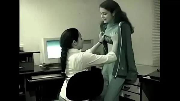 Fresh Two young Indian Lesbians have fun in the office mega Clips