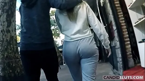 Adorável PAWG grande bunda redonda Candid Voyeur em calças de algodão cinza - Vídeo CS-082 mega clipes recentes