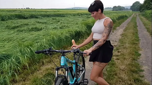 Fresh Premiere! Bicycle fucked in public horny mega Clips