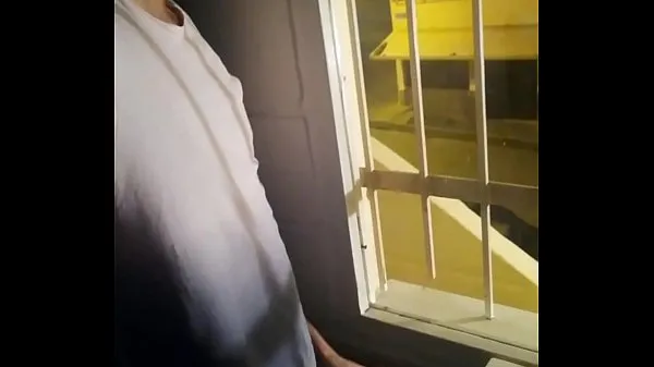 최신 Jerking Off My Big Uncut Cock Public On My Window Till I Cum - Camilo Brown 메가 클립