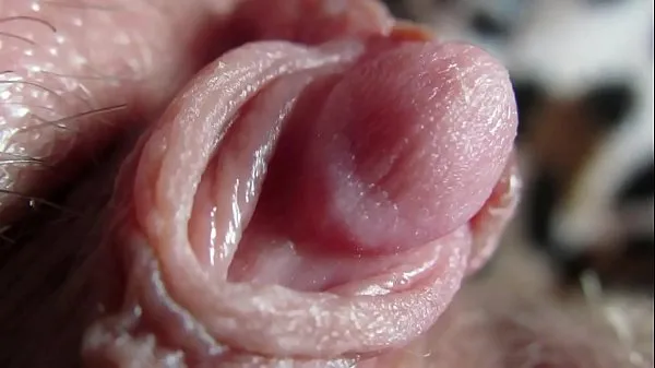 Fresh Extreme close up on my huge clit head pulsating mega Clips