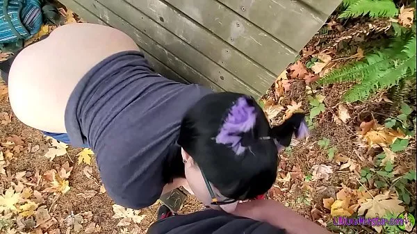 Fresh Little kitty gets caught in the forest and sucks a cock to keep her secret mega Clips
