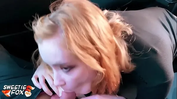 Nye Redhead Suck Dick Taxi Driver and Cum Swallow in the Car - POV megaklipp