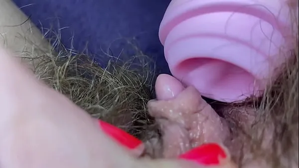 Fresh Testing Pussy licking clit licker toy big clitoris hairy pussy in extreme closeup masturbation mega Clips