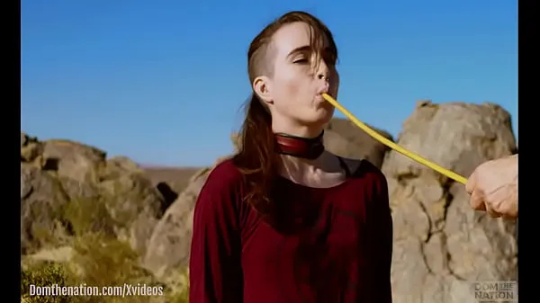 Fresh Petite, hardcore submissive masochist Brooke Johnson drinks piss, gets a hard caning, and get a severe facesitting rimjob session on the desert rocks of Joshua Tree in this Domthenation documentary mega Clips