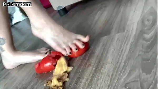 Fresh Dick-Shaped Vegetable Trampling Bare Foot - POV CBT Femdom Fantasies With Mistress Sofi mega Clips