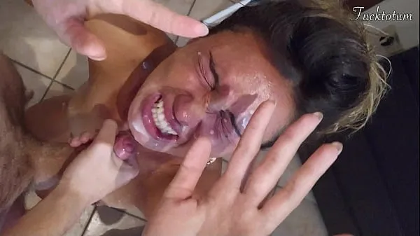 Fresh Girl orgasms multiple times and in all positions. (at 7.4, 22.4, 37.2). BLOWJOB FEET UP with epic huge facial as a REWARD - FRENCH audio mega Clips