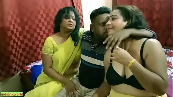 Fresh Indian Bengali boy getting scared to fuck two milf bhabhi !! Best erotic threesome sex mega Clips