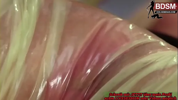 Fresh German blonde dominant milf loves fetish sex in plastic mega Clips
