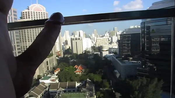Fresh Expose myself on a balcony in Bangkok mega Clips