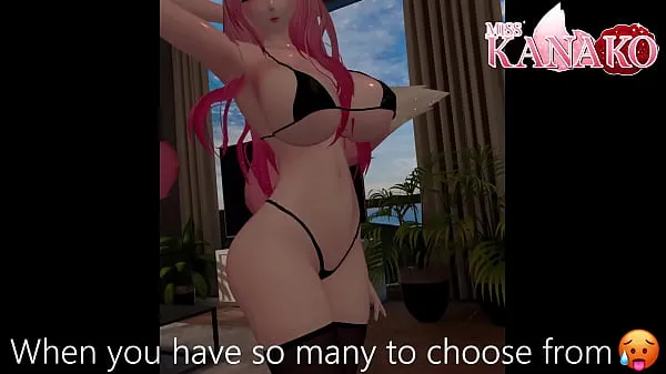Nieuwe Vtuber gets so wet posing in tiny bikini! Catgirl shows all her curves for you megaclips