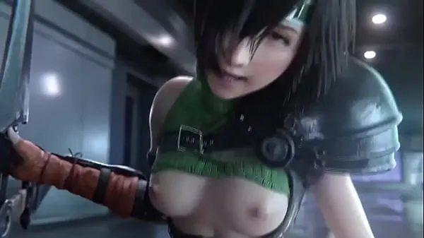 Nouveaux Yuffie Kisaragi chevauche la bite à fond. Final Fantasy méga-clips