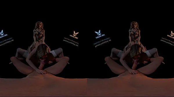 新鲜的 VReal 18K Spitroast FFFM orgy groupsex with orgasm and stocking, reverse gangbang, 3D CGI render 超级夹子