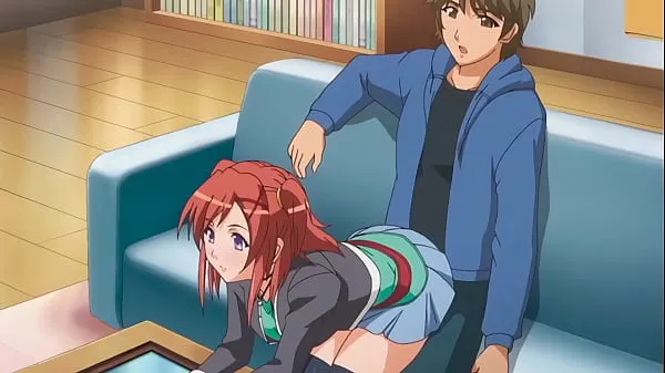 Fresh step Brother gets a boner when step Sister sits on him - Hentai [Subtitled mega Clips