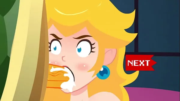 Princess Peach Very sloppy blowjob, deep throat and Throatpie - Games megaclips nuevos
